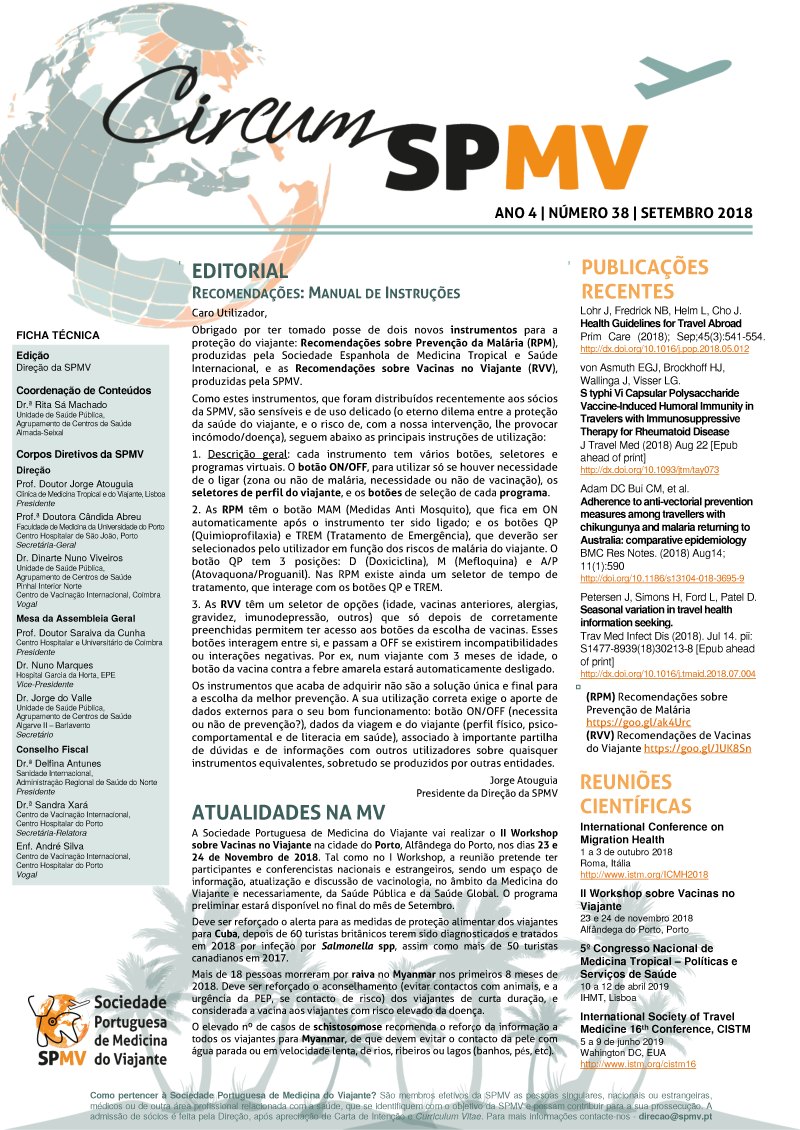 SPMV Newsletter Nr38 Setembro 2018