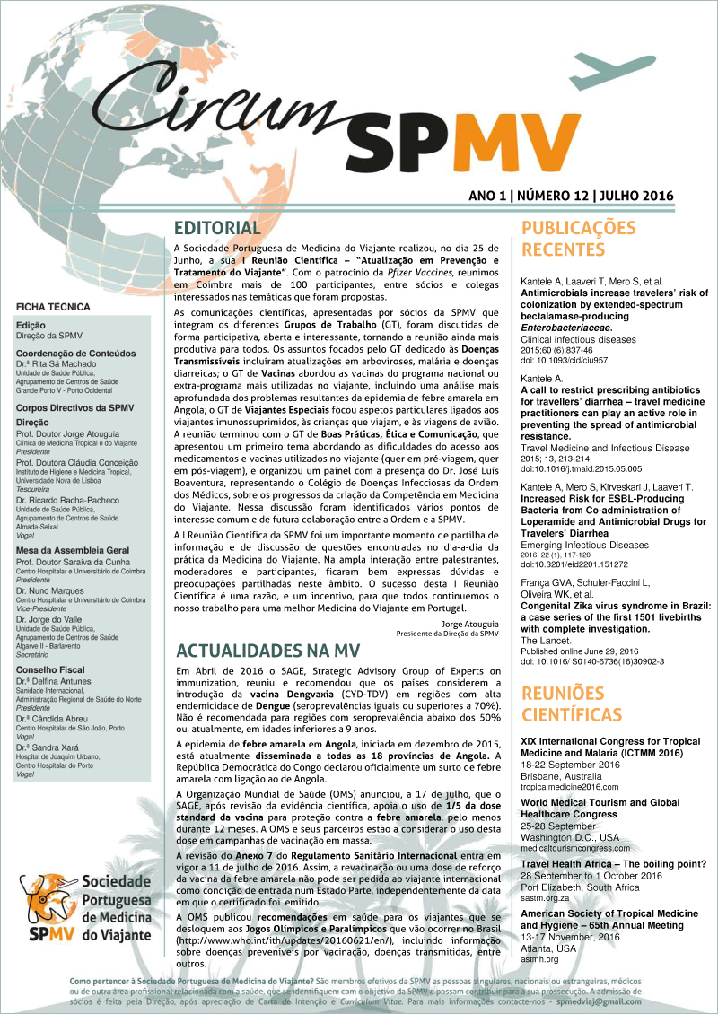 SPMV Newsletter Nr12 Julho 2016